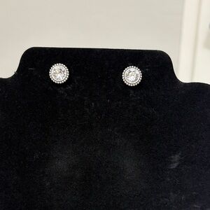 Elegant Brighton Silver Stud with fine crystal Earrings